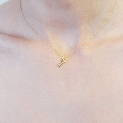 Helen Ficalora Gold Dog Bone Charm