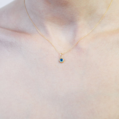 Mini 14k Yellow Gold Evil Eye Charm Jewelry Helen Ficalora