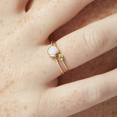 Helen Ficalora Dainty Opal Stackable Ring in Gold