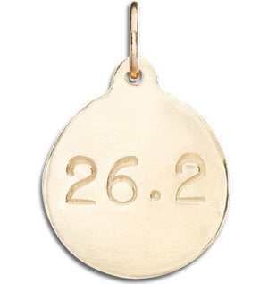 "26.2" Marathon Disk Charm Jewelry Helen Ficalora 14k Yellow Gold