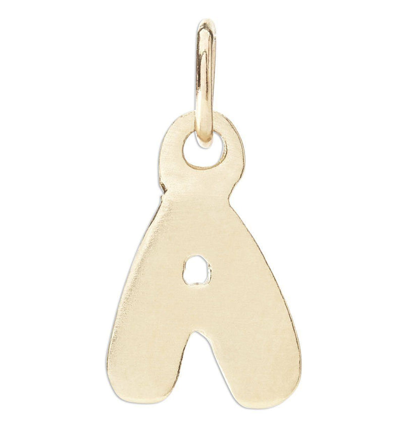 "A" Bubble Letter Charm Jewelry Helen Ficalora 14k Yellow Gold For Necklaces And Bracelets