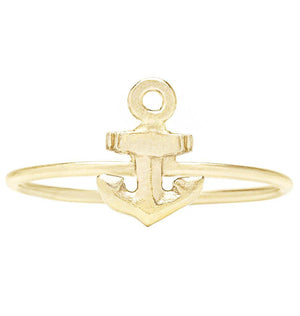 Anchor Stacking Ring Jewelry Helen Ficalora 14k Yellow Gold