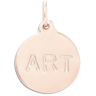 "Art" Disk Charm Jewelry Helen Ficalora 14k Pink Gold