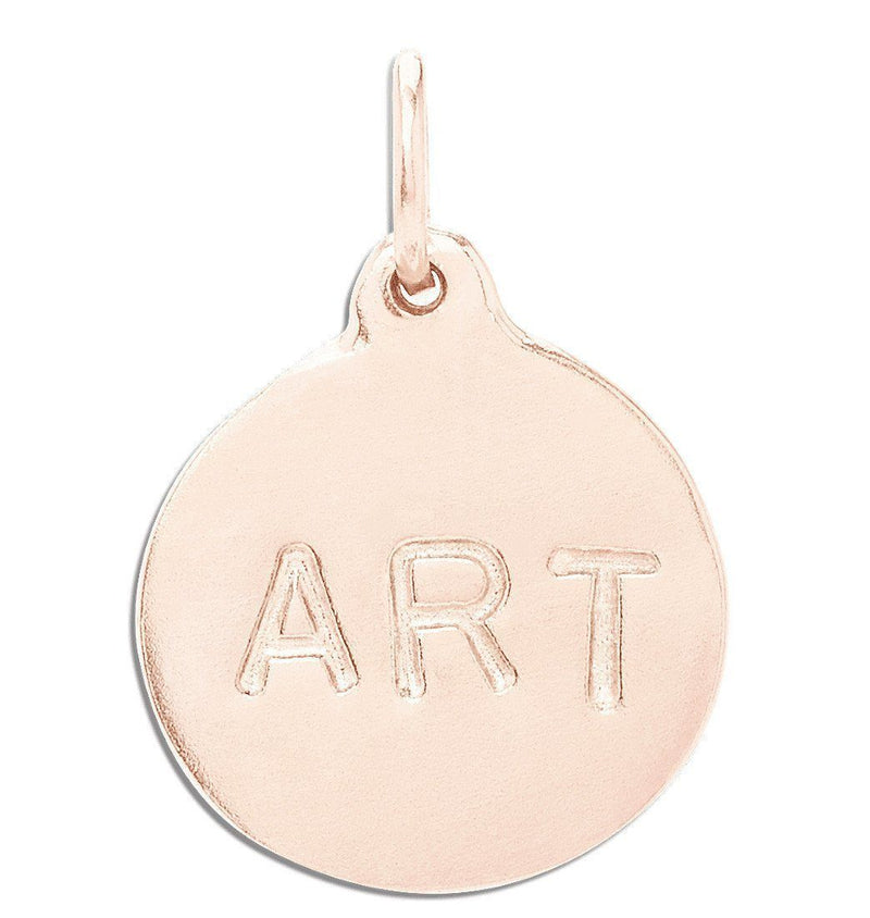 "Art" Disk Charm Jewelry Helen Ficalora 14k Pink Gold
