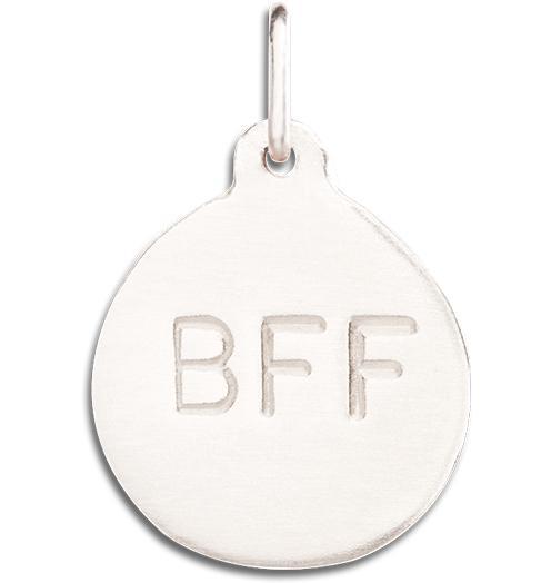 "BFF" Disk Charm Jewelry Helen Ficalora 14k White Gold For Necklaces And Bracelets