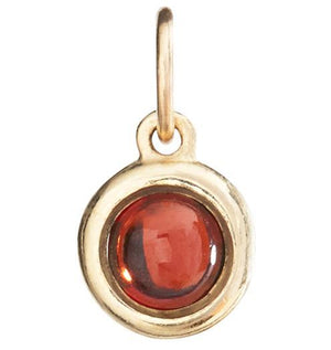 Birth Jewel Cabochon Charm With Garnet Jewelry Helen Ficalora 14k Yellow Gold