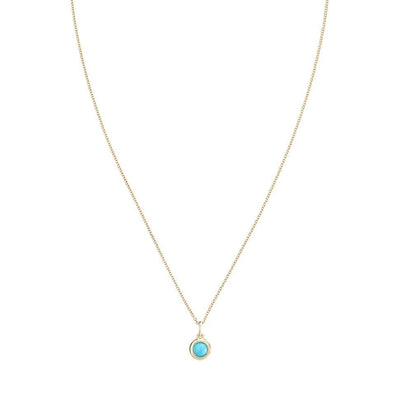 Helen Ficalora Cabochon Gold Turquoise Stone Pendant