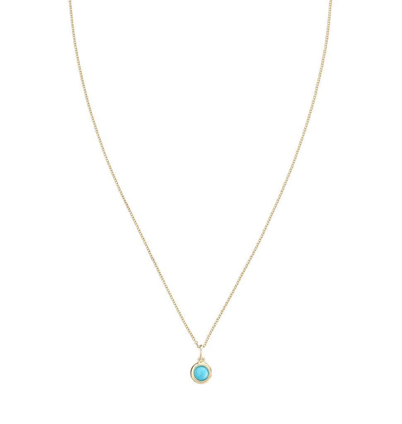 Helen Ficalora Cabochon Gold Turquoise Stone Pendant