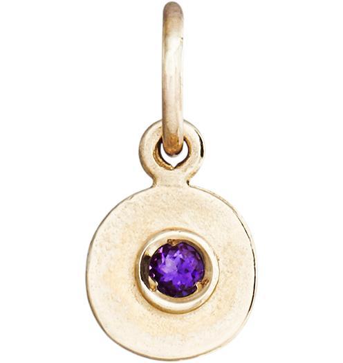 Helen Ficalora 14k Gold February Birthstone Amethyst Mini Disk Charm