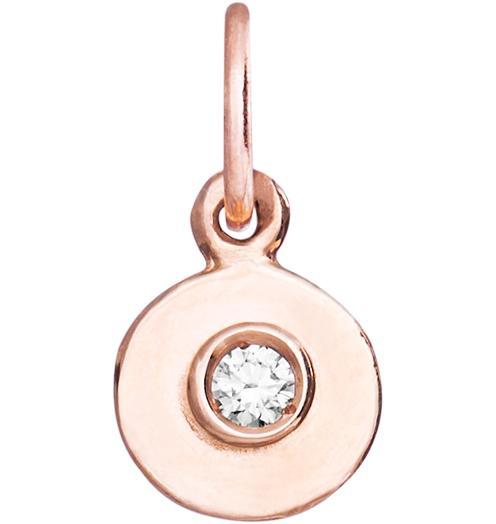 Birth Jewel Mini Disk Charm With Diamond Jewelry Helen Ficalora 14k Pink Gold For Necklaces And Bracelets