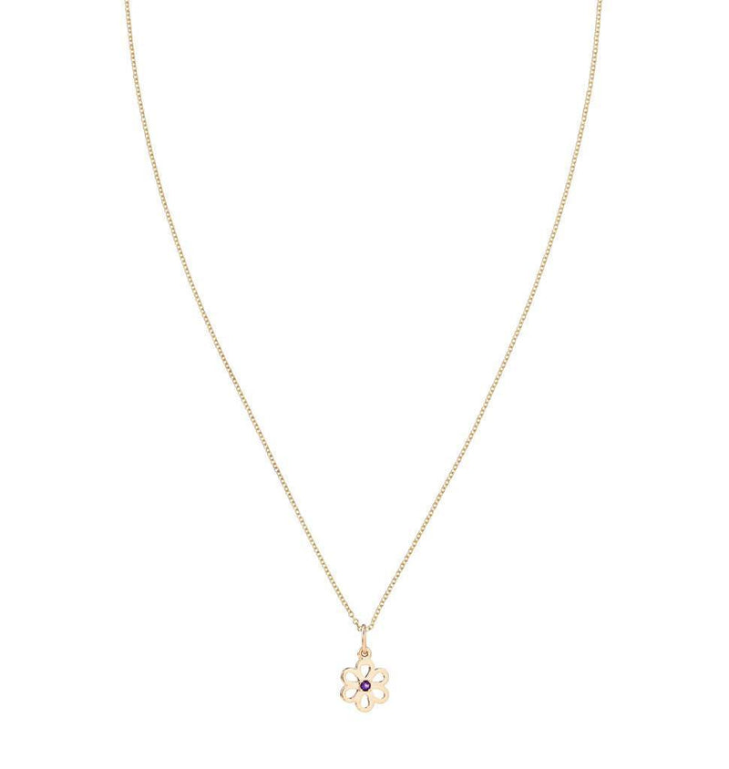 Birth Jewel Flower Charm With Amethyst Jewelry Helen Ficalora