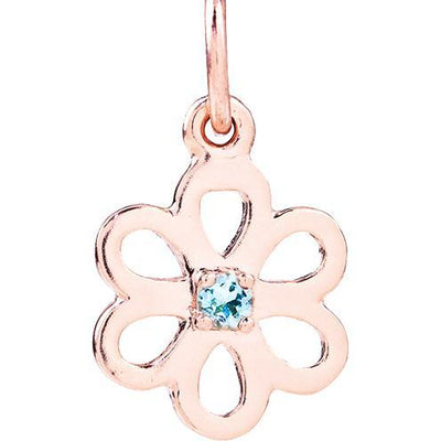 Birth Jewel Flower Charm With Aquamarine Jewelry Helen Ficalora