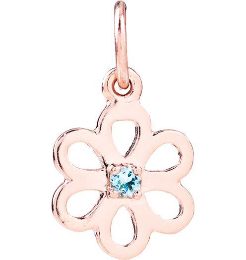 Birth Jewel Flower Charm With Aquamarine Jewelry Helen Ficalora