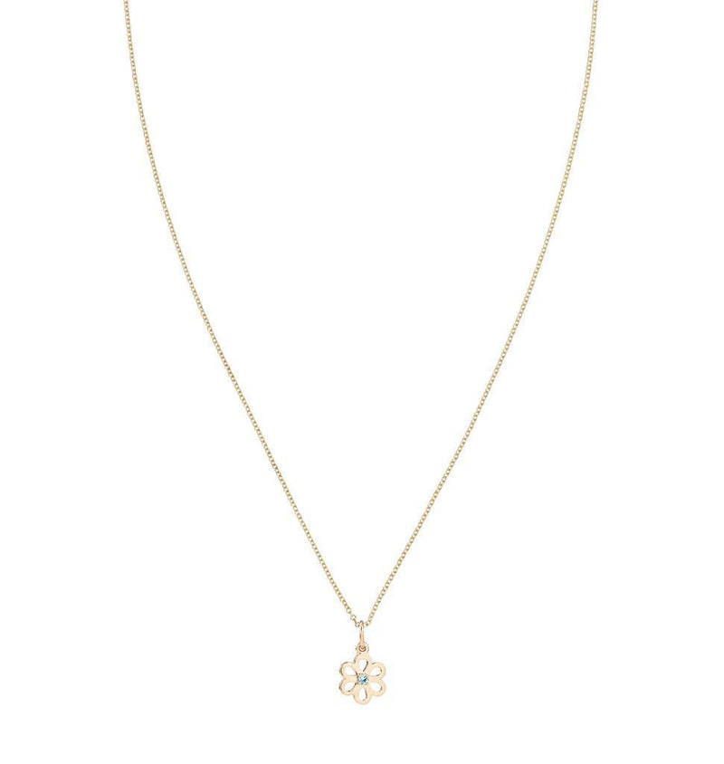 Birth Jewel Flower Charm With Aquamarine Jewelry Helen Ficalora