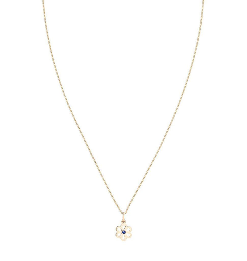 Birth Jewel Flower Charm With Blue Sapphire Jewelry Helen Ficalora