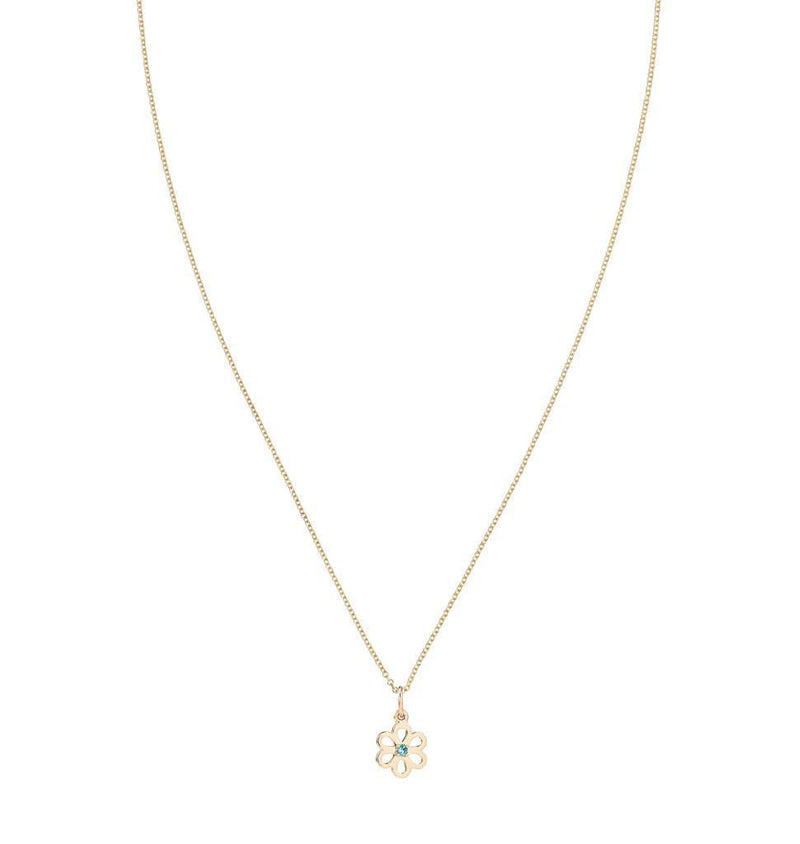 Birth Jewel Flower Charm With Blue Zircon Jewelry Helen Ficalora