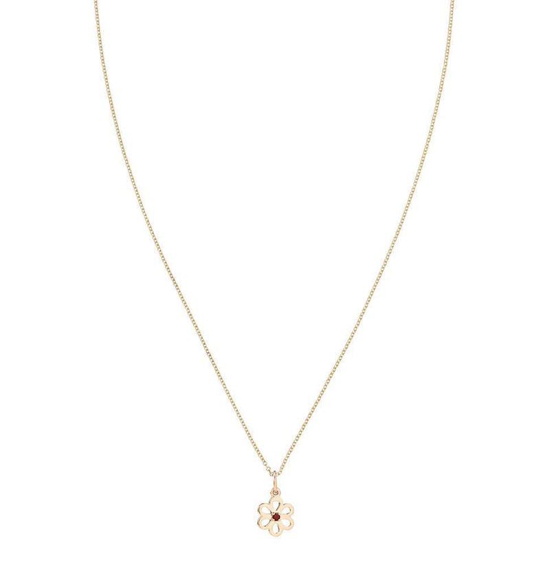 Birth Jewel Flower Charm With Garnet Jewelry Helen Ficalora