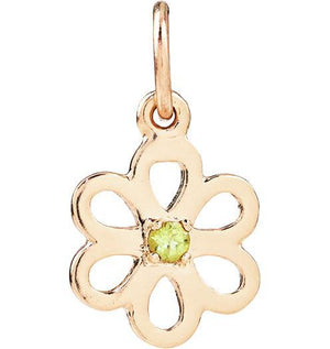 Birth Jewel Flower Charm With Peridot Jewelry Helen Ficalora 14k Yellow Gold