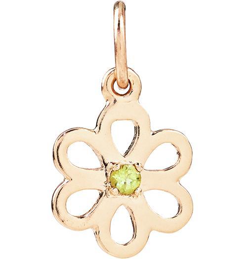 Birth Jewel Flower Charm With Peridot Jewelry Helen Ficalora 14k Yellow Gold