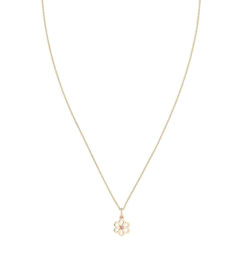 Birth Jewel Flower Charm With Pink Tourmaline Jewelry Helen Ficalora