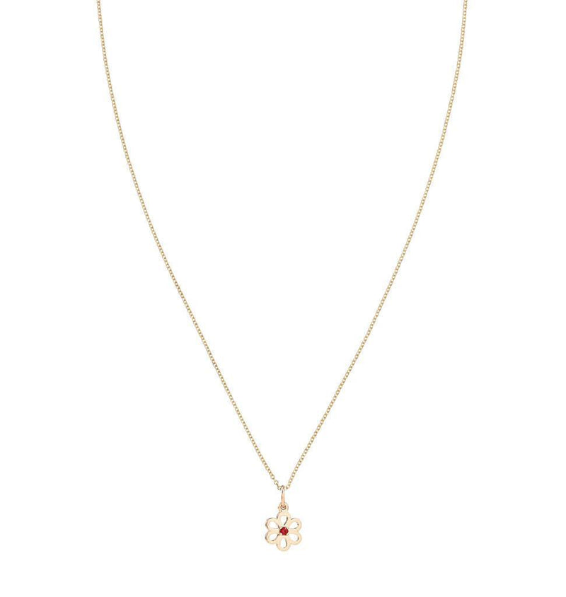 Birth Jewel Flower Charm With Ruby Jewelry Helen Ficalora