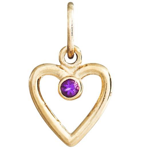 Helen Ficalora 14k Yellow Gold Amethyst Heart Pendant