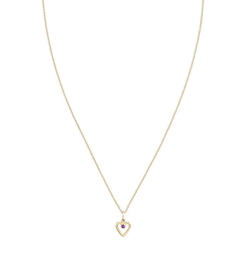 Helen Ficalora 14k Gold Amethyst Heart Pendant