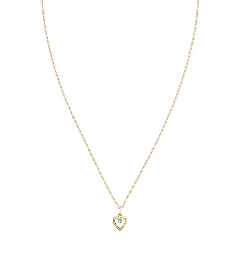 Birth Jewel Heart Charm With Aquamarine Jewelry Helen Ficalora