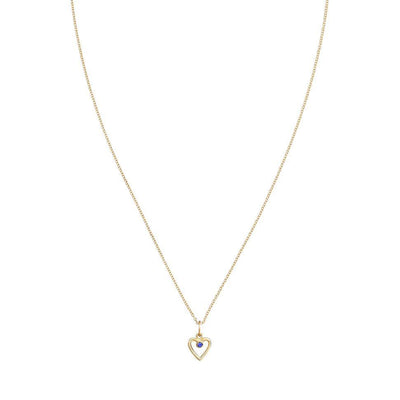 Birth Jewel Heart Charm With Blue Sapphire Jewelry Helen Ficalora