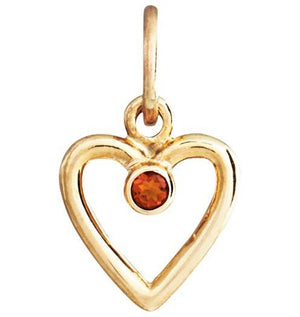 Birth Jewel Heart Charm With Citrine Jewelry Helen Ficalora 14k Yellow Gold