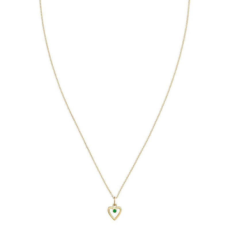 Birth Jewel Heart Charm With Emerald Jewelry Helen Ficalora