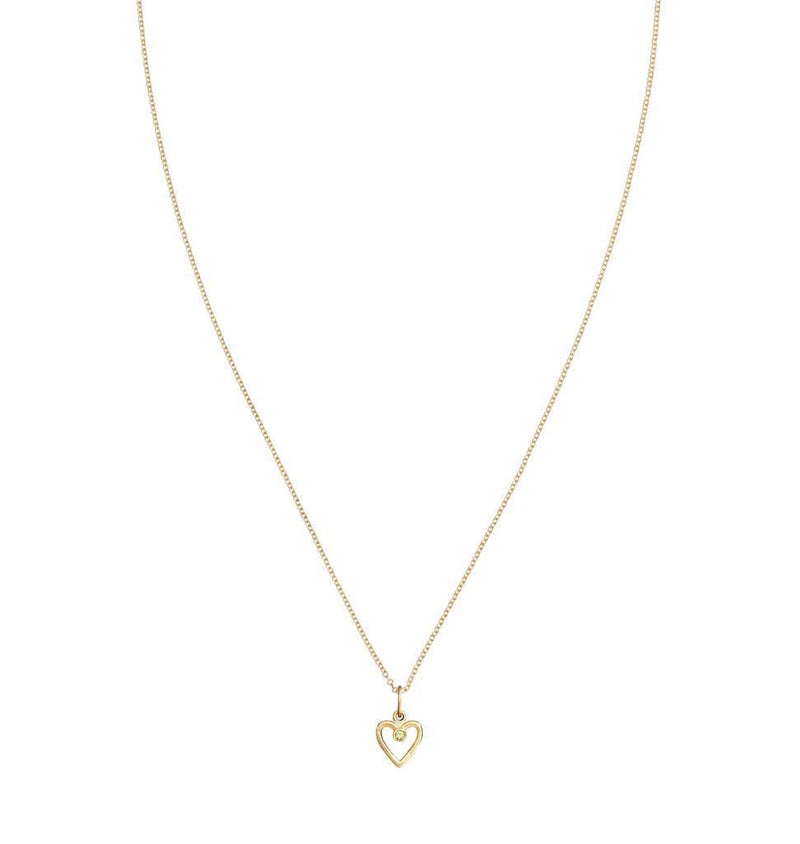 Birth Jewel Heart Charm With Peridot Jewelry Helen Ficalora