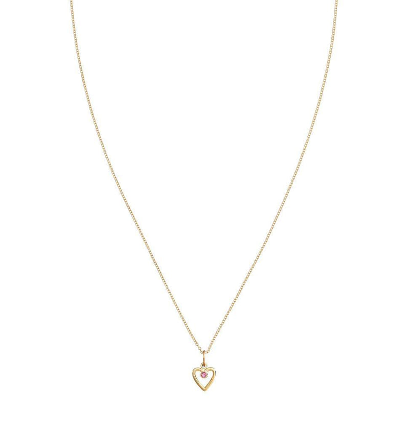 Birth Jewel Heart Charm With Pink Tourmaline Jewelry Helen Ficalora