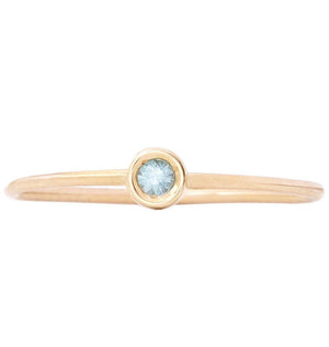 Birth Jewel Stacking Ring With Blue Zircon Jewelry Helen Ficalora 14k Yellow Gold 5