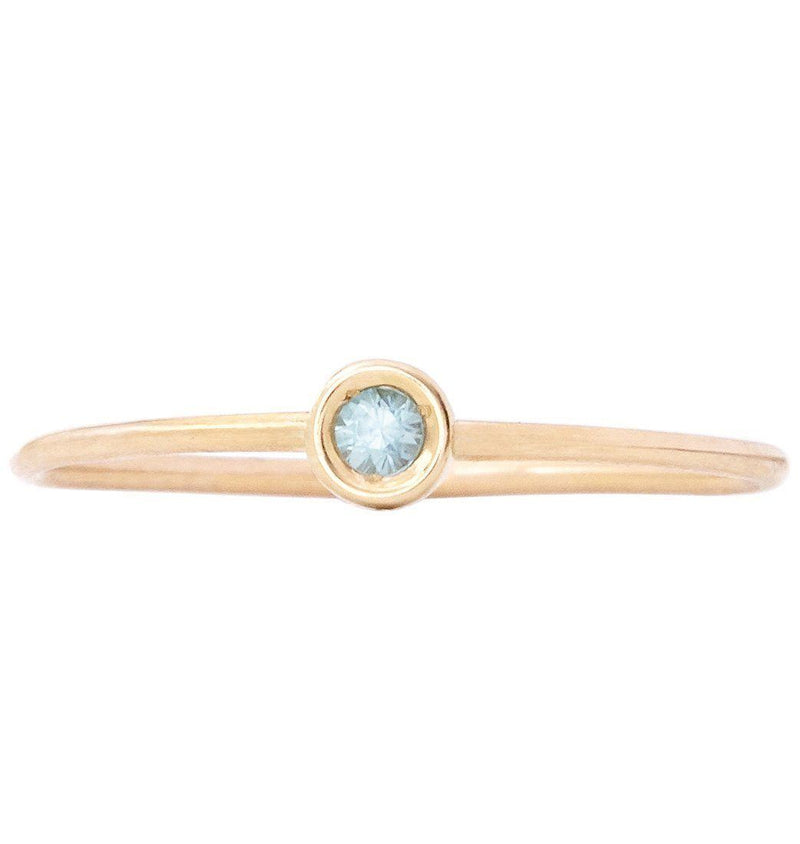Birth Jewel Stacking Ring With Blue Zircon Jewelry Helen Ficalora 14k Yellow Gold 5