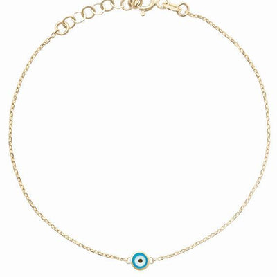 Bracelet With 1 Evil Eye Jewelry Helen Ficalora 14k Yellow Gold