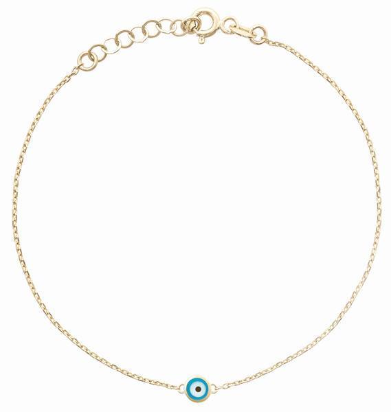 Bracelet With 1 Evil Eye Jewelry Helen Ficalora 14k Yellow Gold