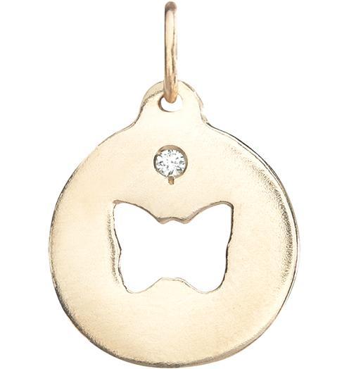 Butterfly Charm With Diamond Jewelry Helen Ficalora 14k Yellow Gold