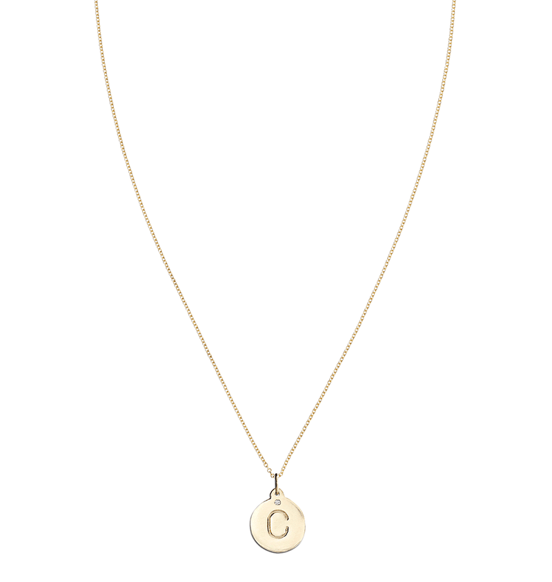 "C" Alphabet Charm 14k Yellow Gold With Diamond Jewelry For Necklaces And Bracelets From Helen Ficalora Every Letter And Initial Available