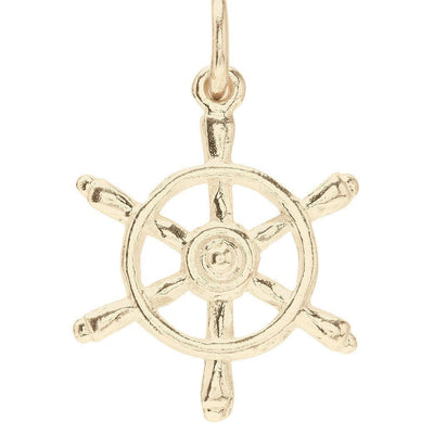Captains Wheel Mini Charm Jewelry Helen Ficalora 14k Yellow Gold