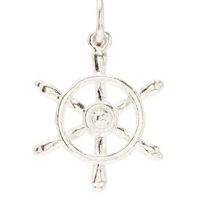 Captains Wheel Mini Charm Jewelry Helen Ficalora 14k White Gold