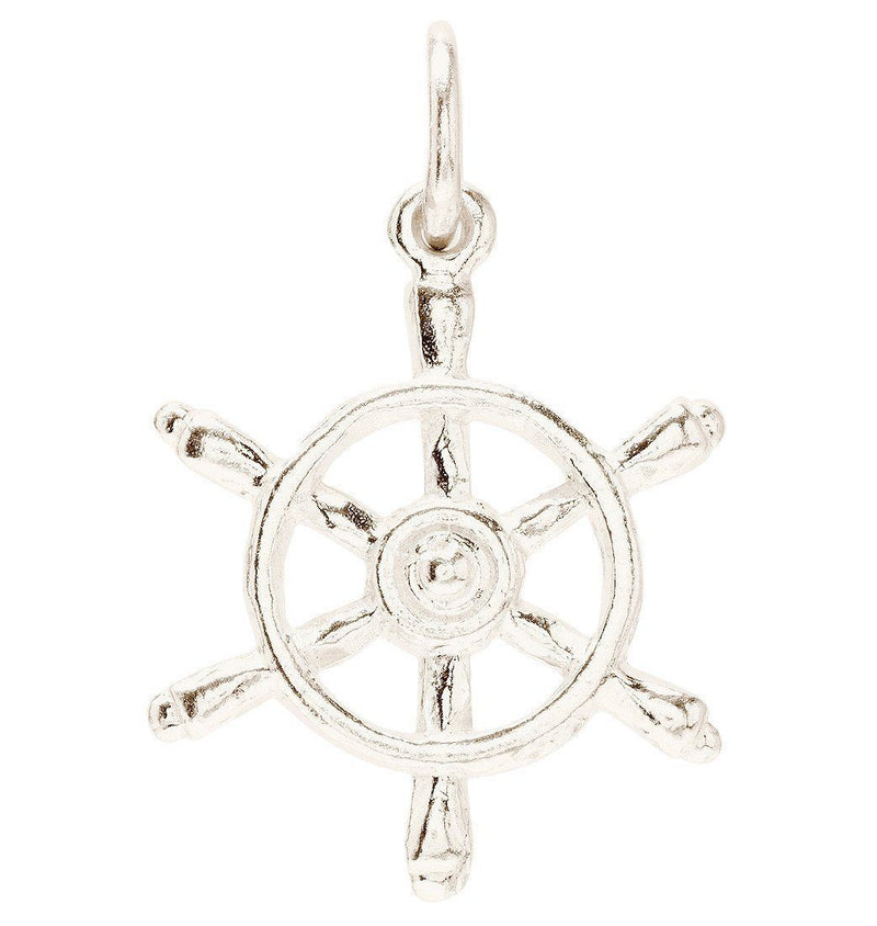 Captains Wheel Mini Charm Jewelry Helen Ficalora 14k White Gold