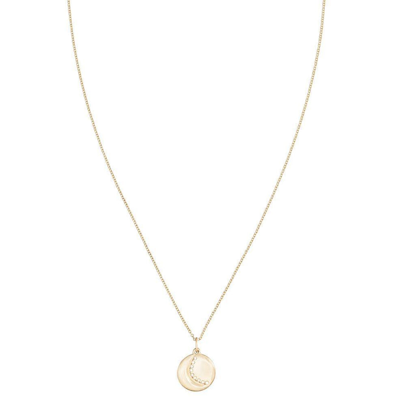 Carved Crescent Moon Charm Pavé Diamonds Jewelry Helen Ficalora