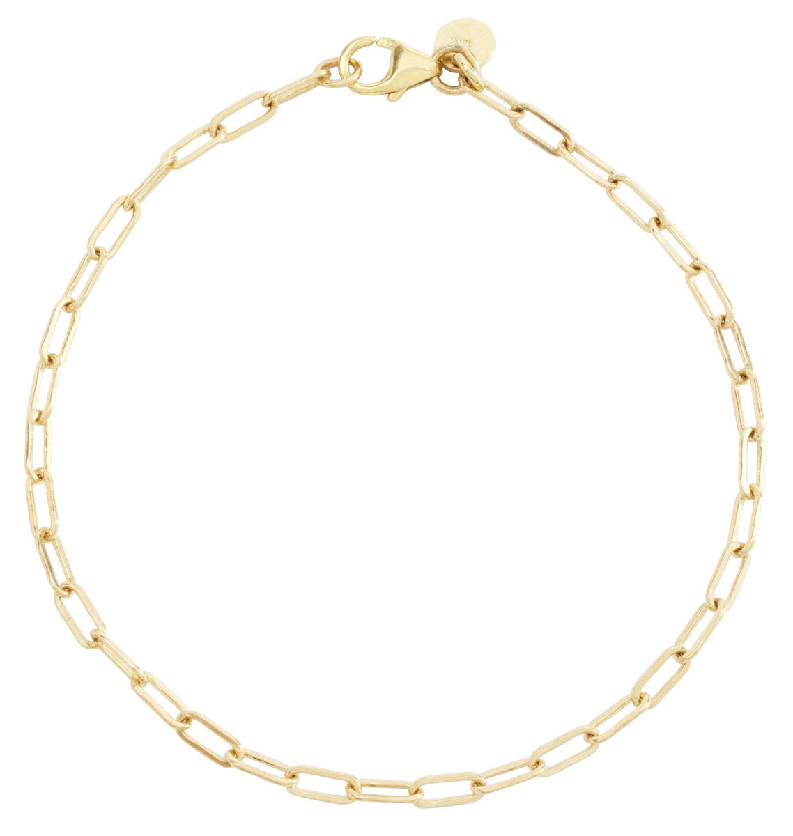 Chain Link Lock Charm Bracelet in Worn Gold. - Lock Charm . (427569)