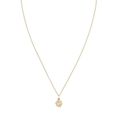 Clover Mini Charm Pave Diamonds Jewelry Helen Ficalora