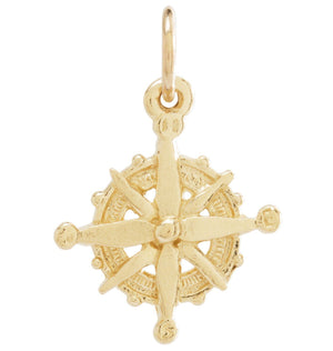 Helen Ficalora 14k Yellow Gold Compass Charm for Necklaces & Bracelets