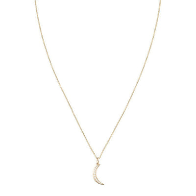 Crescent Moon Mini Charm Pavé Diamonds Jewelry Helen Ficalora For Necklaces And Bracelets