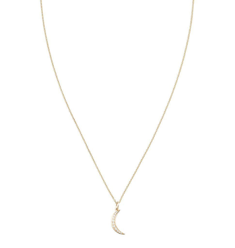 Crescent Moon Mini Charm Pavé Diamonds Jewelry Helen Ficalora For Necklaces And Bracelets