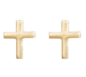 Cross Mini Studs Jewelry Helen Ficalora 14k Yellow Gold