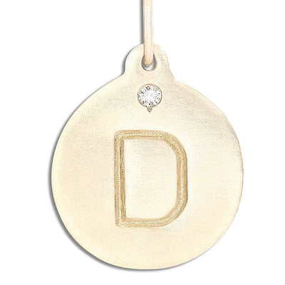 "D" Alphabet Charm 14k Yellow Gold With Diamond Jewelry For Necklaces And Bracelets From Helen Ficalora Every Letter And Initial Available